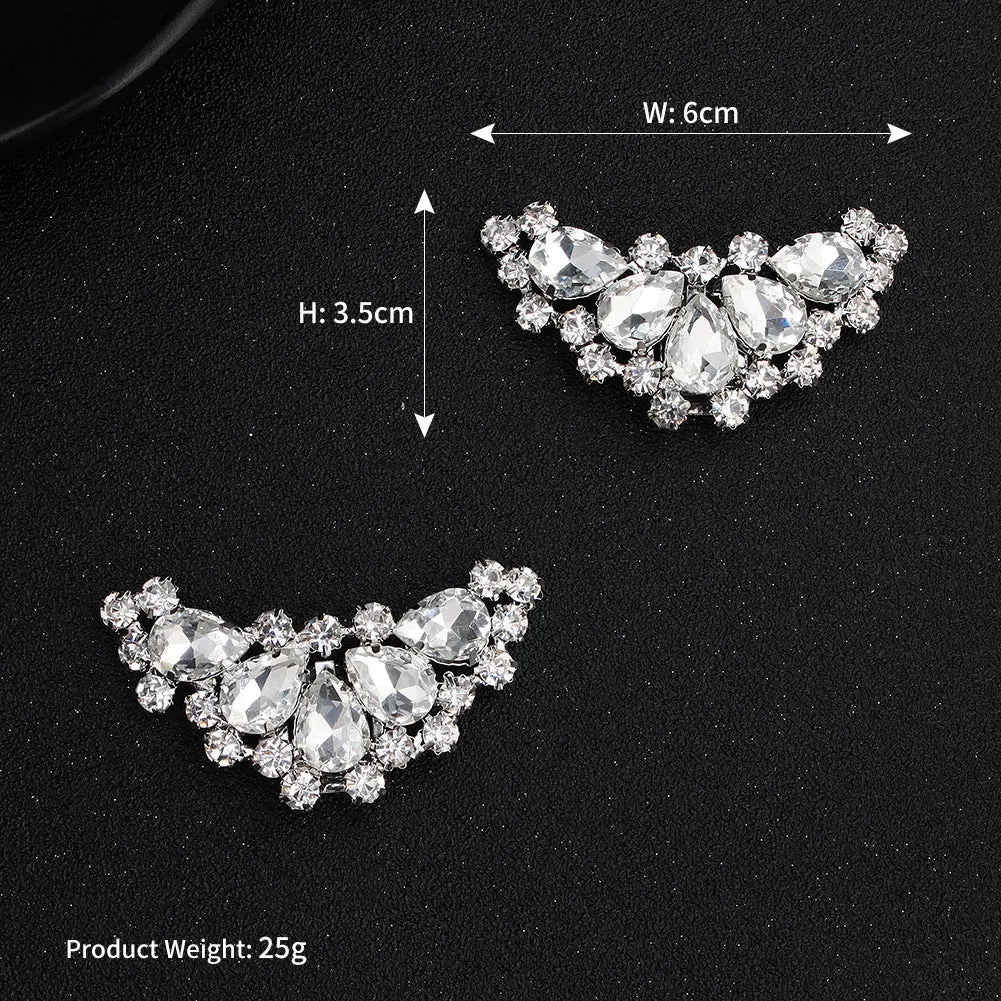 1 Pair Rhinestones Shoe Buckles Elegant Bride Wedding Shoes Clip