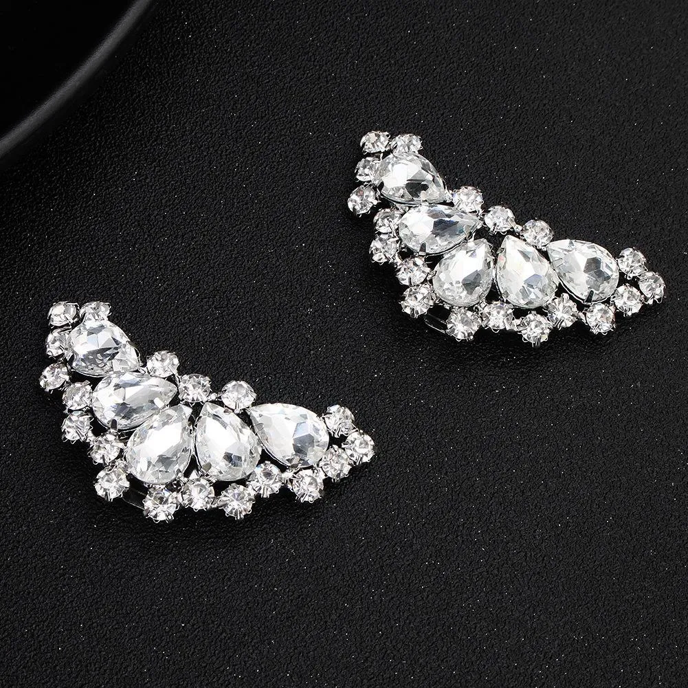 1 Pair Rhinestones Shoe Buckles Elegant Bride Wedding Shoes Clip