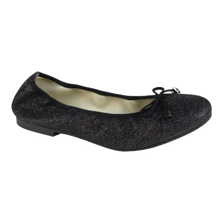 1536 - Black Glitter Flats for Girl by London Kids