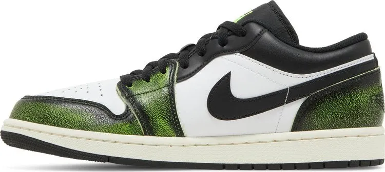 Air Jordan 1 Low SE Wear-Away - Electric Green, White