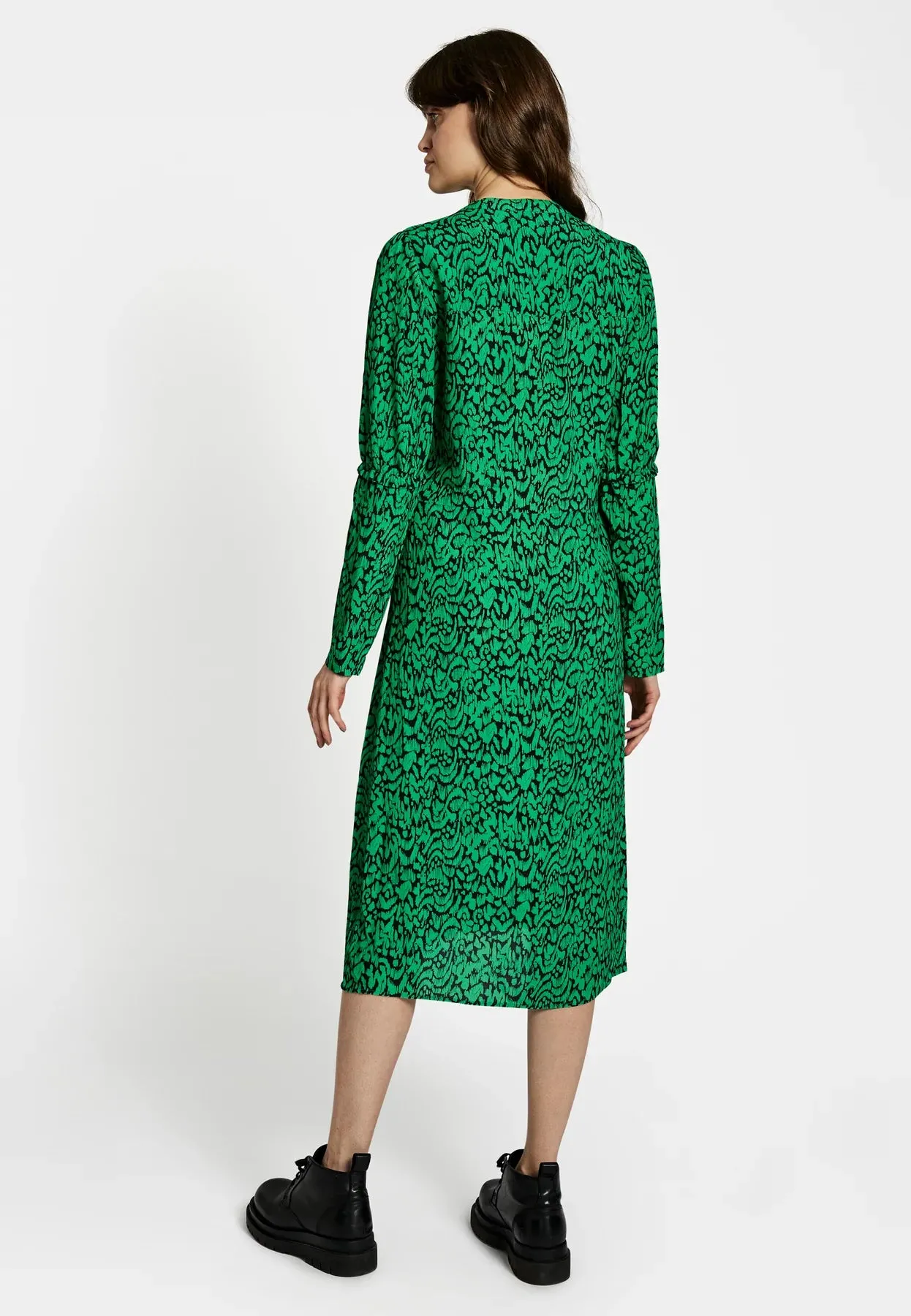 Alana Dress - Black/Green Print