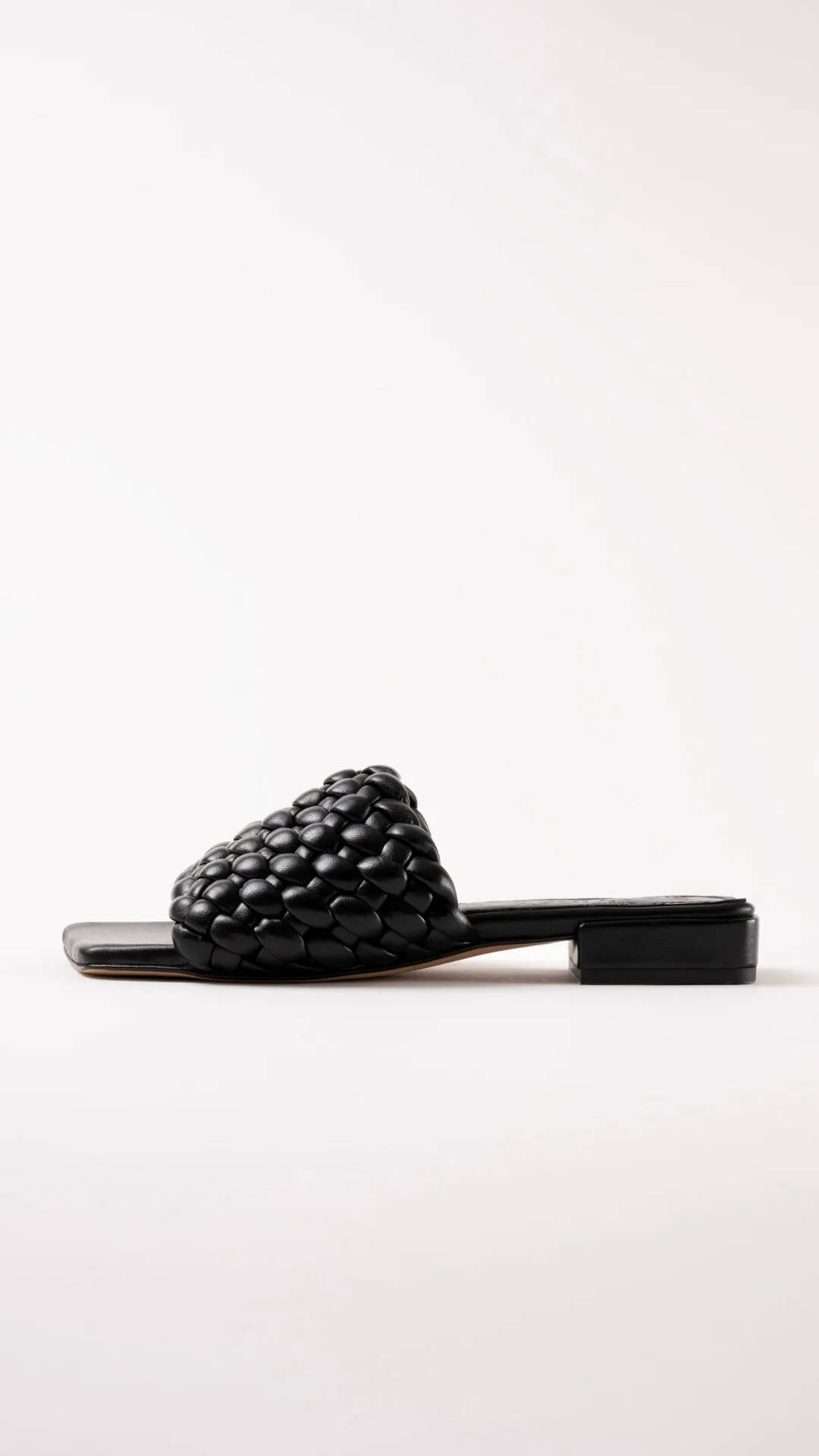 ASTER - Black Woven Leather Flats