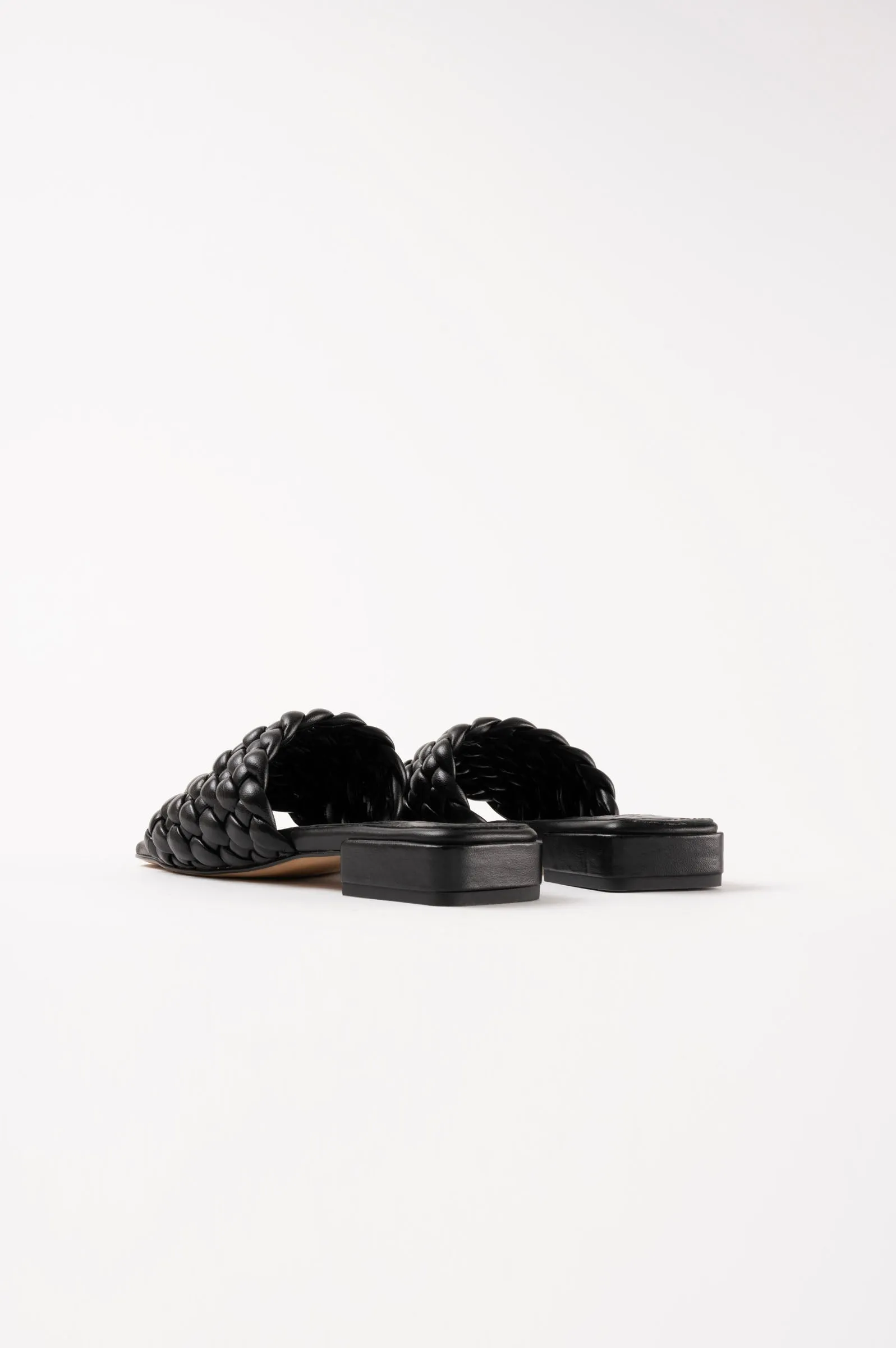 ASTER - Black Woven Leather Flats