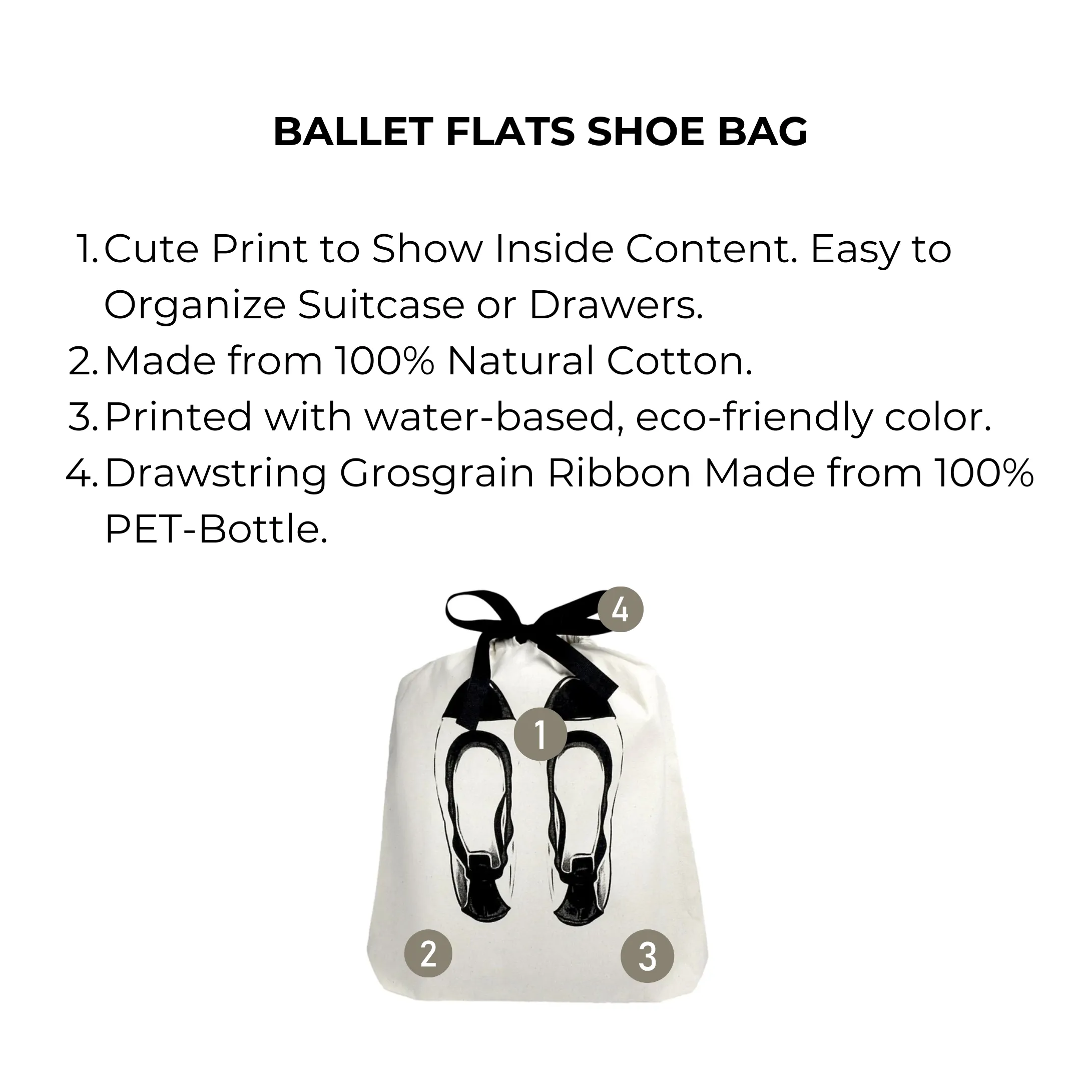 Ballet Flats Shoe Bag, Cream