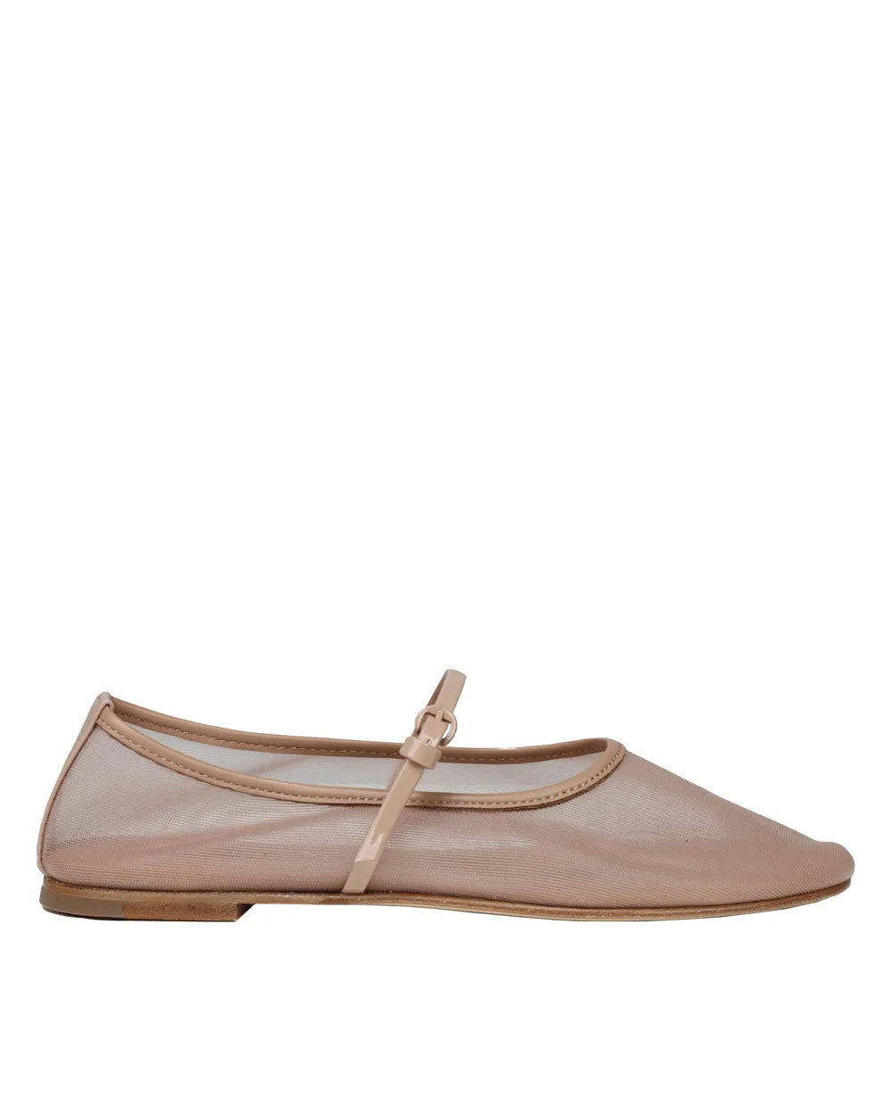 Ballet Mesh Flat with Strap in Nude