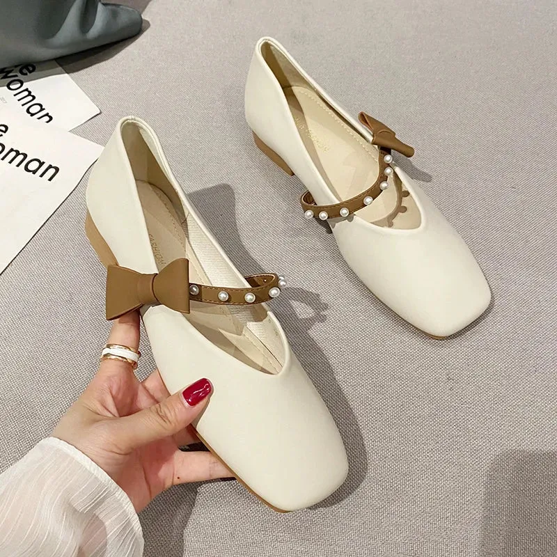 binfenxie  -  Spring Autumn Womens Loafers Fashion Korean Style Casual Shoes Sweet Butterfly-knot Mary Janes Shoes Comfortable Women Flat Shoe