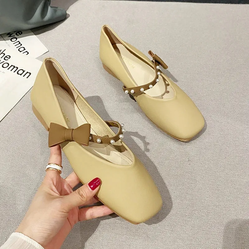 binfenxie  -  Spring Autumn Womens Loafers Fashion Korean Style Casual Shoes Sweet Butterfly-knot Mary Janes Shoes Comfortable Women Flat Shoe