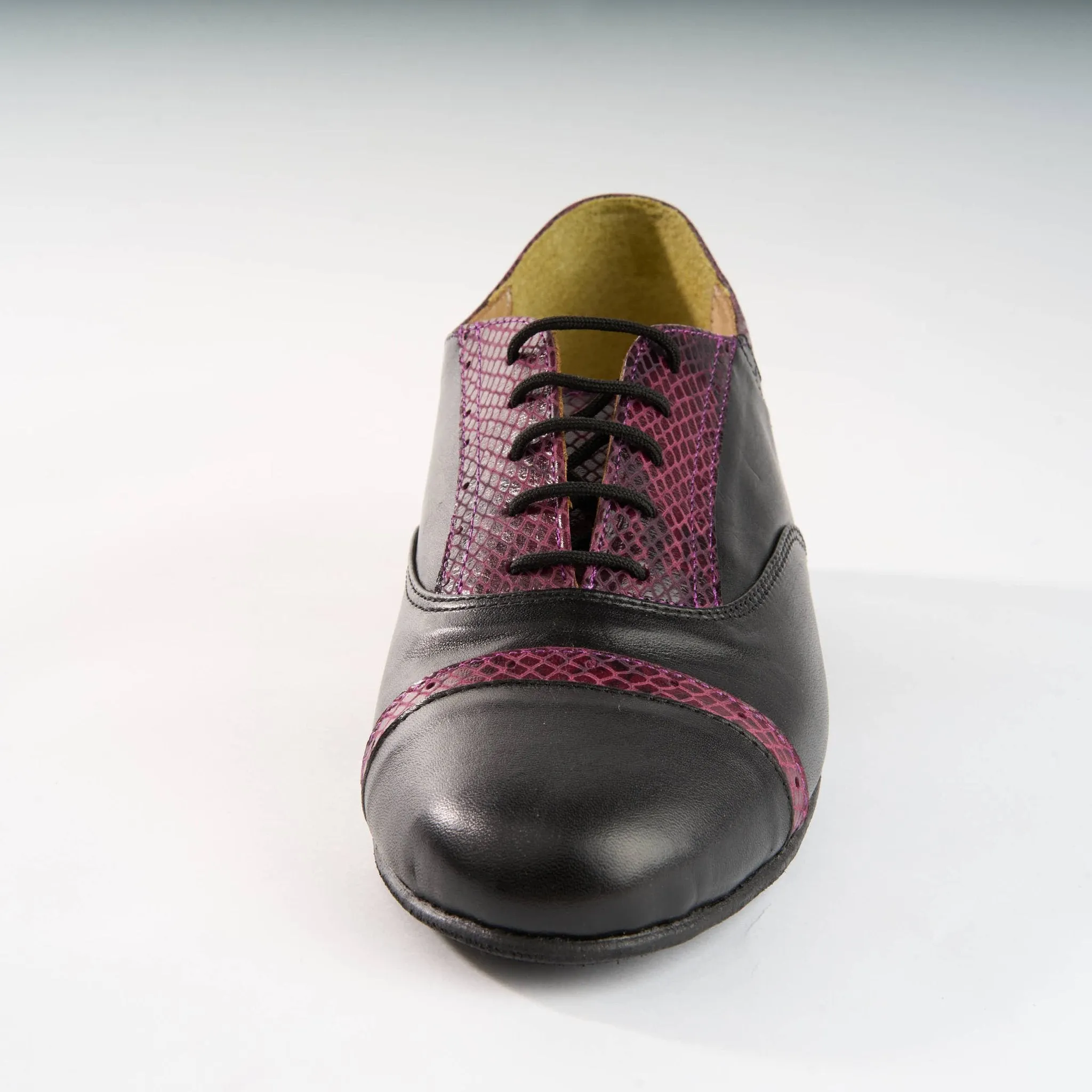 Black and Purple Snake Texture - Handmade Tango Shoes - Clasico 1074