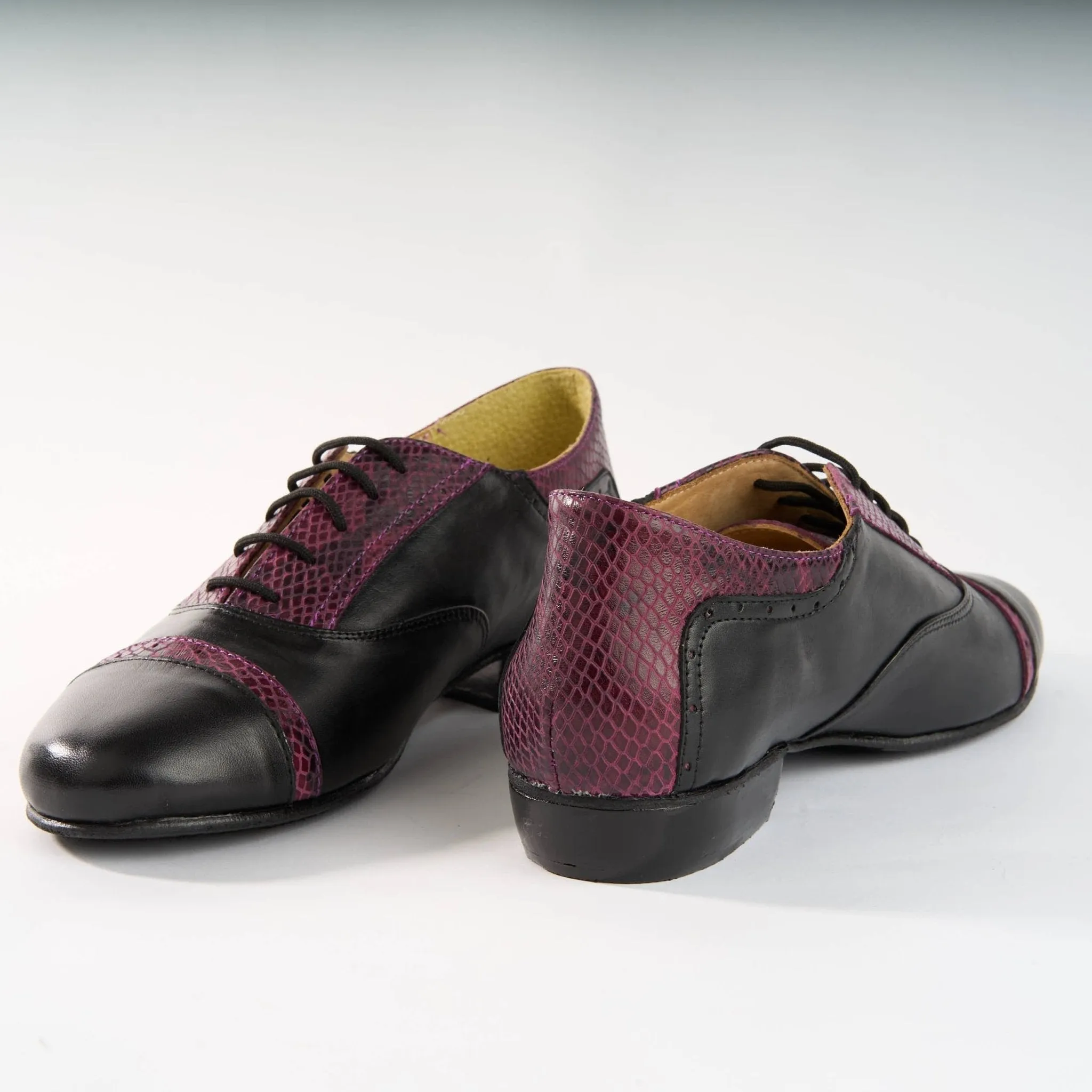 Black and Purple Snake Texture - Handmade Tango Shoes - Clasico 1074