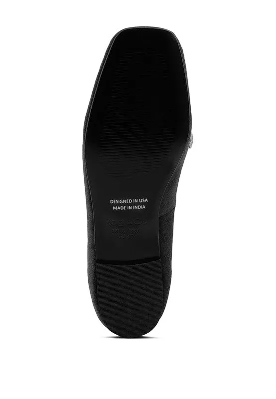 Black Lamington Handcrafted Velvet Diamante Loafers