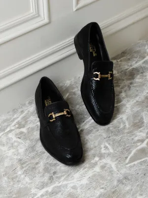 Black Snake PU Men Loafers (TC-SM-5029-BLKSNK)