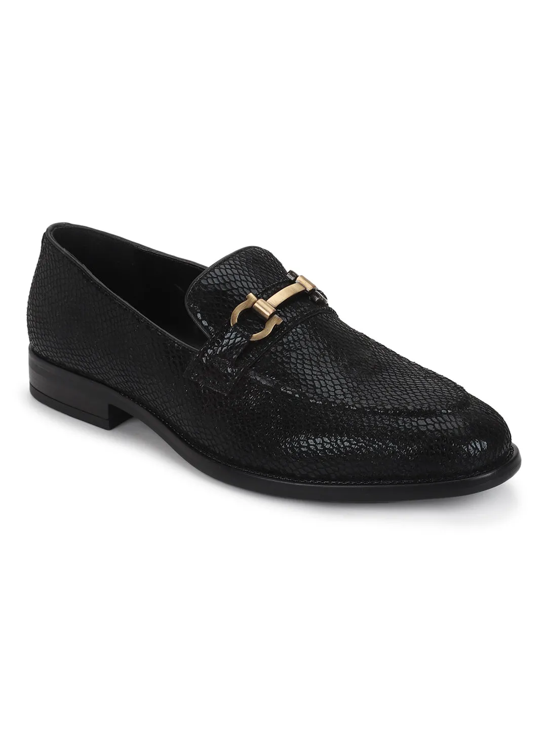 Black Snake PU Men Loafers (TC-SM-5029-BLKSNK)