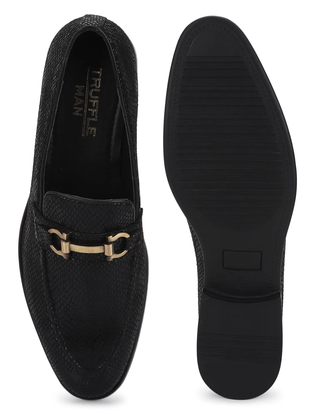 Black Snake PU Men Loafers (TC-SM-5029-BLKSNK)