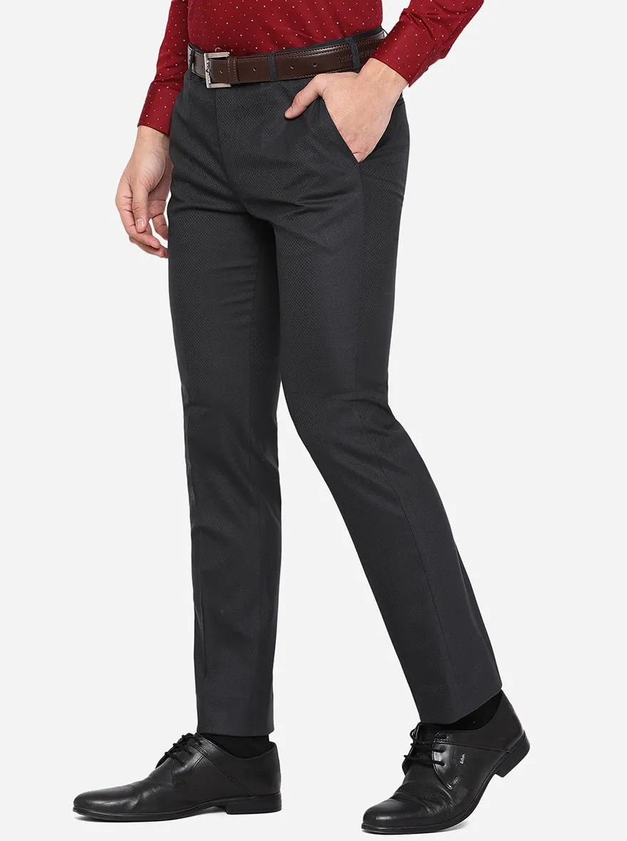 Blue Solid Slim Fit Formal Trouser | JB Studio