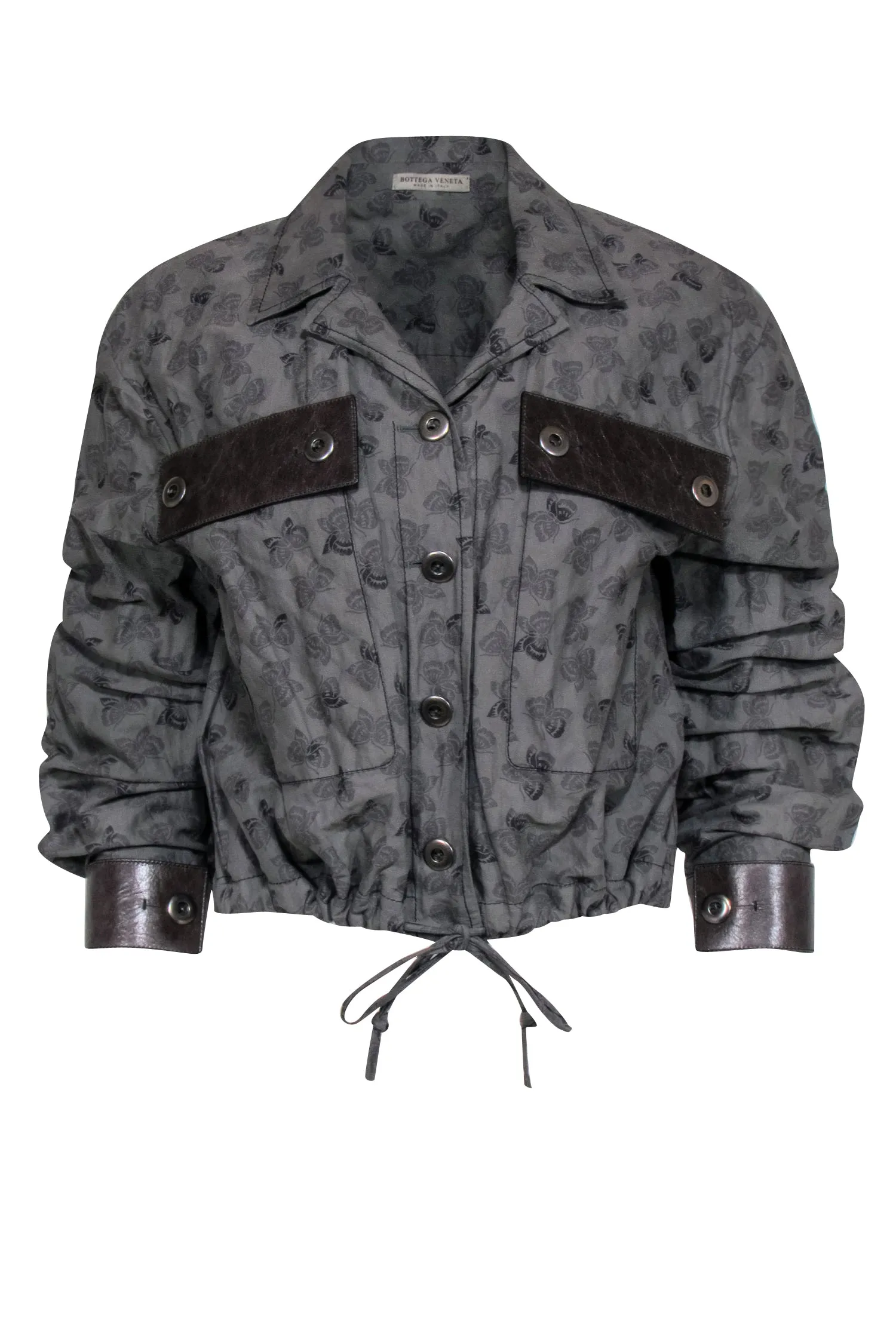 Bottega Veneta - Grey Butterfly Print Utility Jacket Sz 8