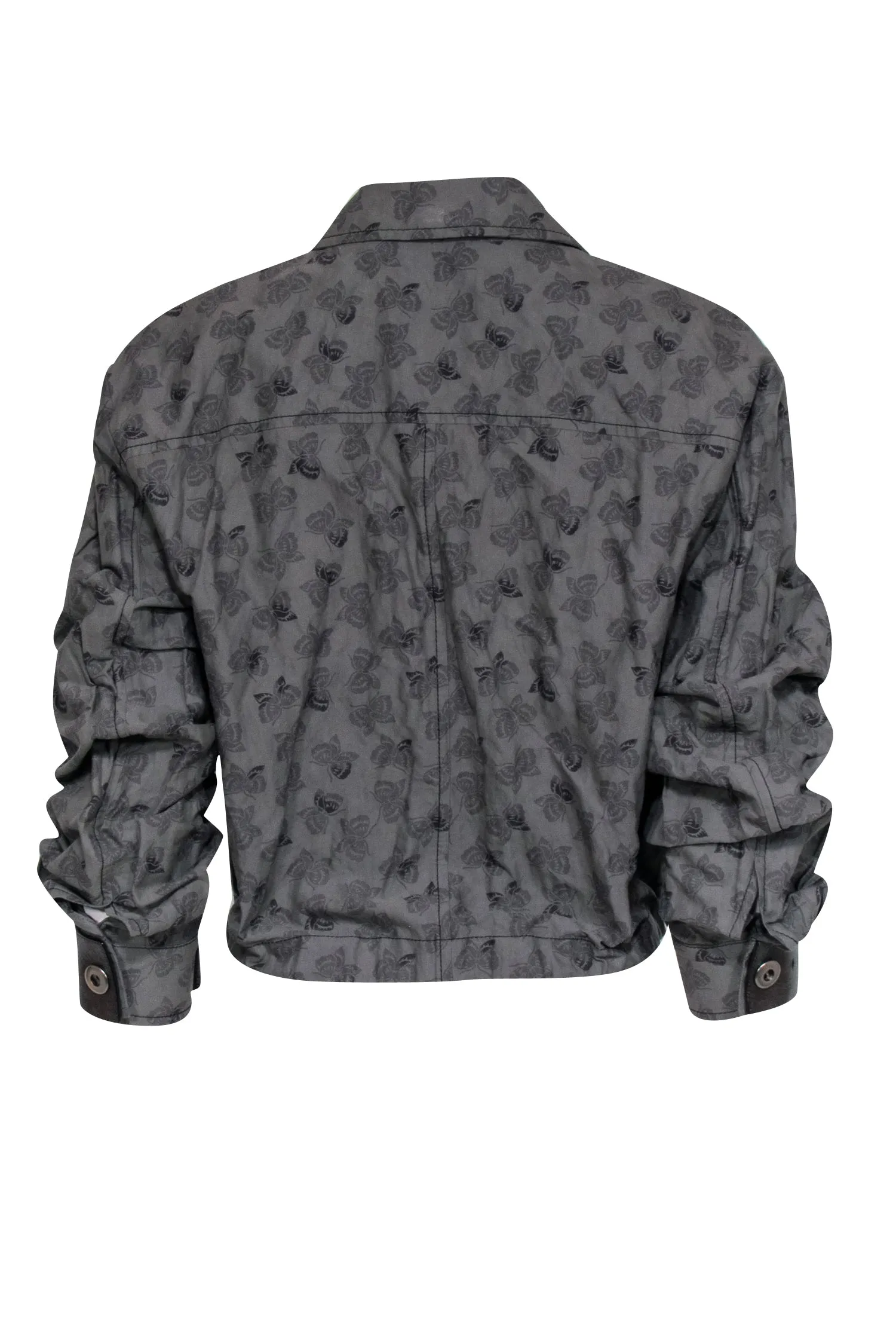 Bottega Veneta - Grey Butterfly Print Utility Jacket Sz 8