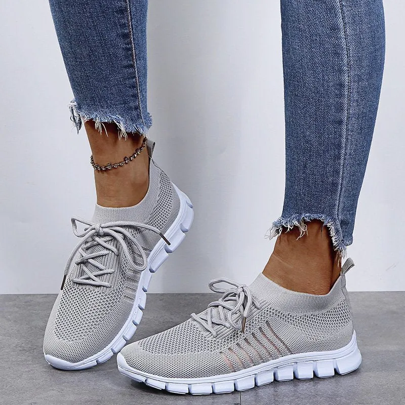 Breathable Mesh Lace Up Sneakers