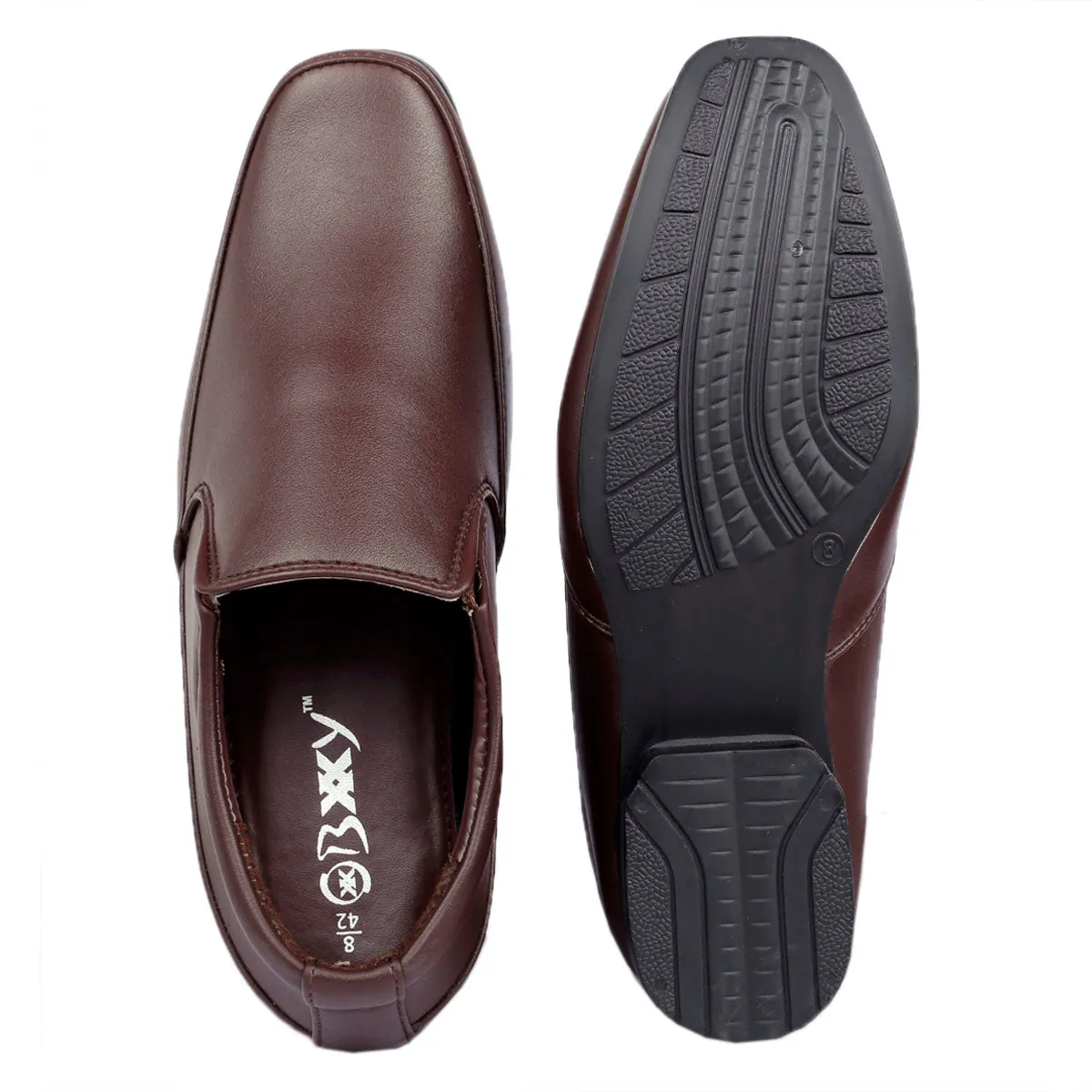 BXXY Men's Hidden Height Increasing Office Wear Formal Slip-on Shoes