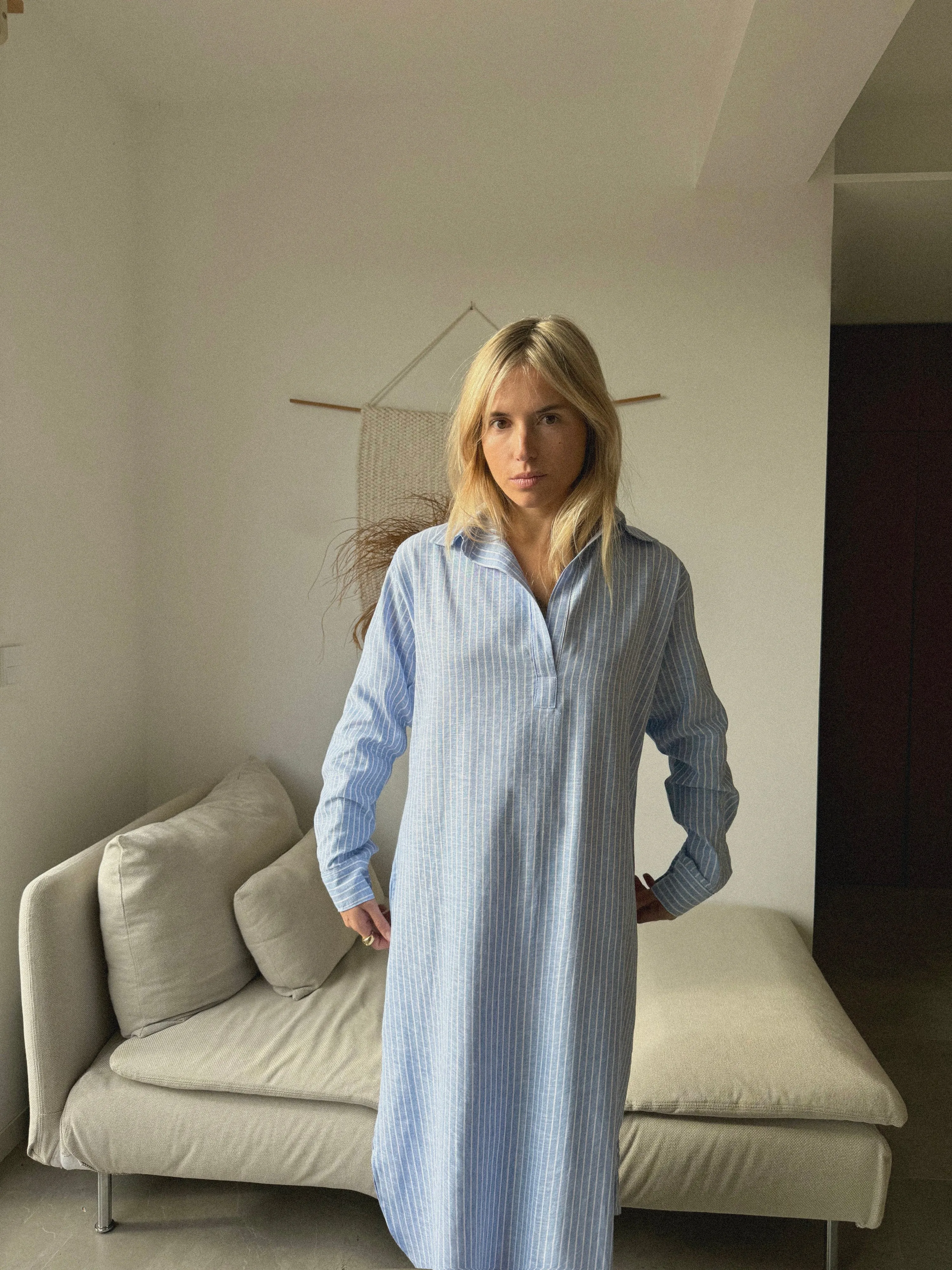 CASSIS DRESS linen cotton striped