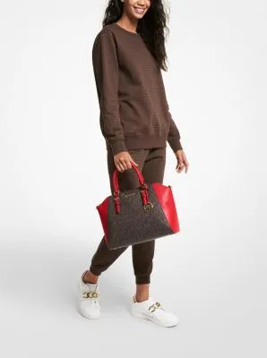 Ciara Large Logo and Leather Satchel