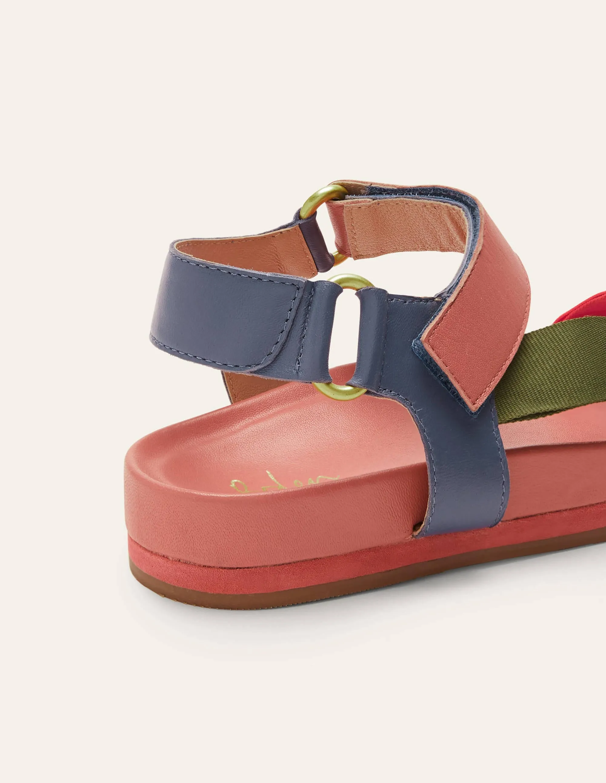 Colourblock Sandals-Burnt Coral Colourblock