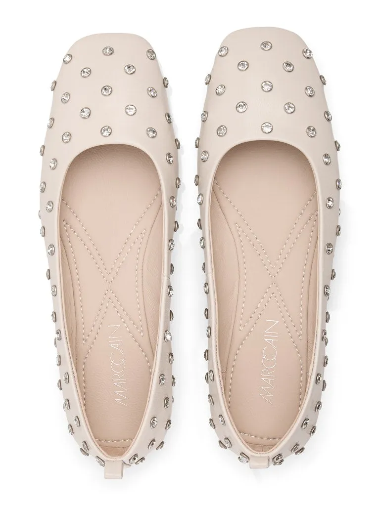 Deep Pearl Crystal Ballerina Flats