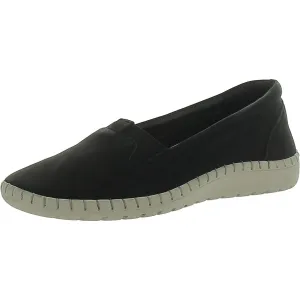 Easy Street Womens Leather Slip On Ballet Flats