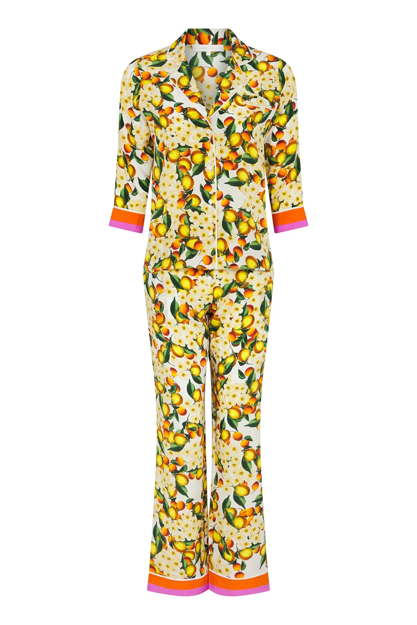 Eden Silk Crepe Floral Co-ord – Yellow/White