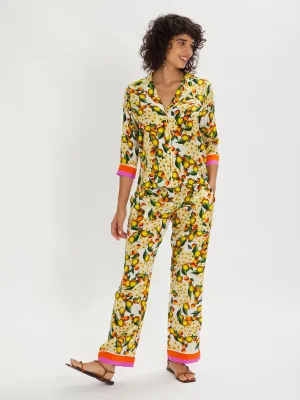 Eden Silk Crepe Floral Co-ord – Yellow/White