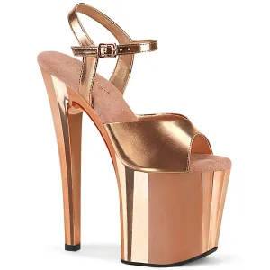 ENCHANT-709 Rose Gold Met. Pu/Rose Gold Chrome, 8"Heels