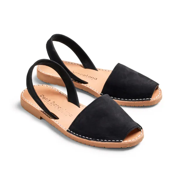 Flat Avarcas | Black (Padded)