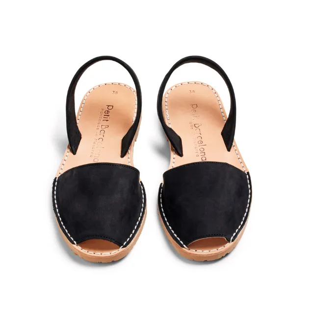 Flat Avarcas | Black (Padded)