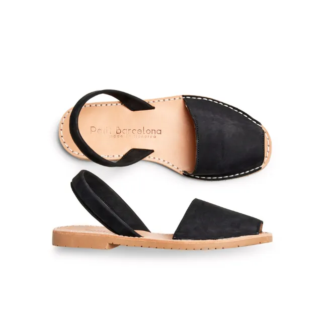 Flat Avarcas | Black (Padded)