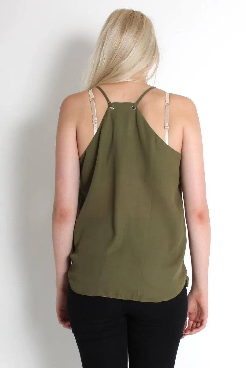 Florence Khaki Crossover Top