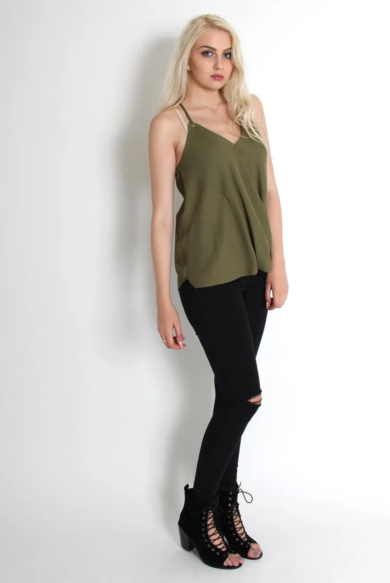 Florence Khaki Crossover Top