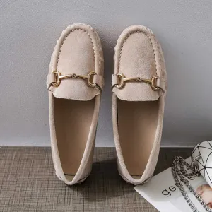 Genuine Leather Fashion All-Match Soft Women's Flat Loafer