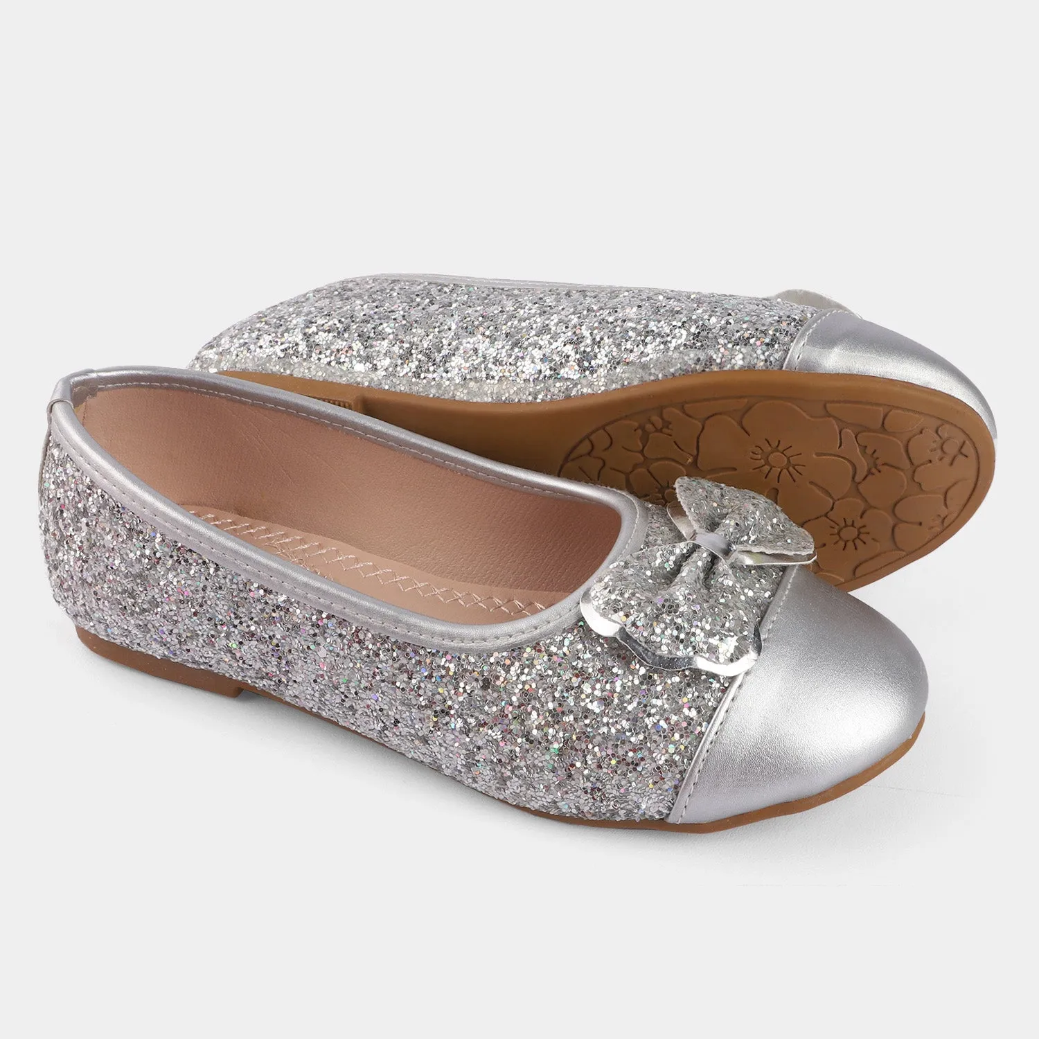 Girls Pumps 1276-SILVER