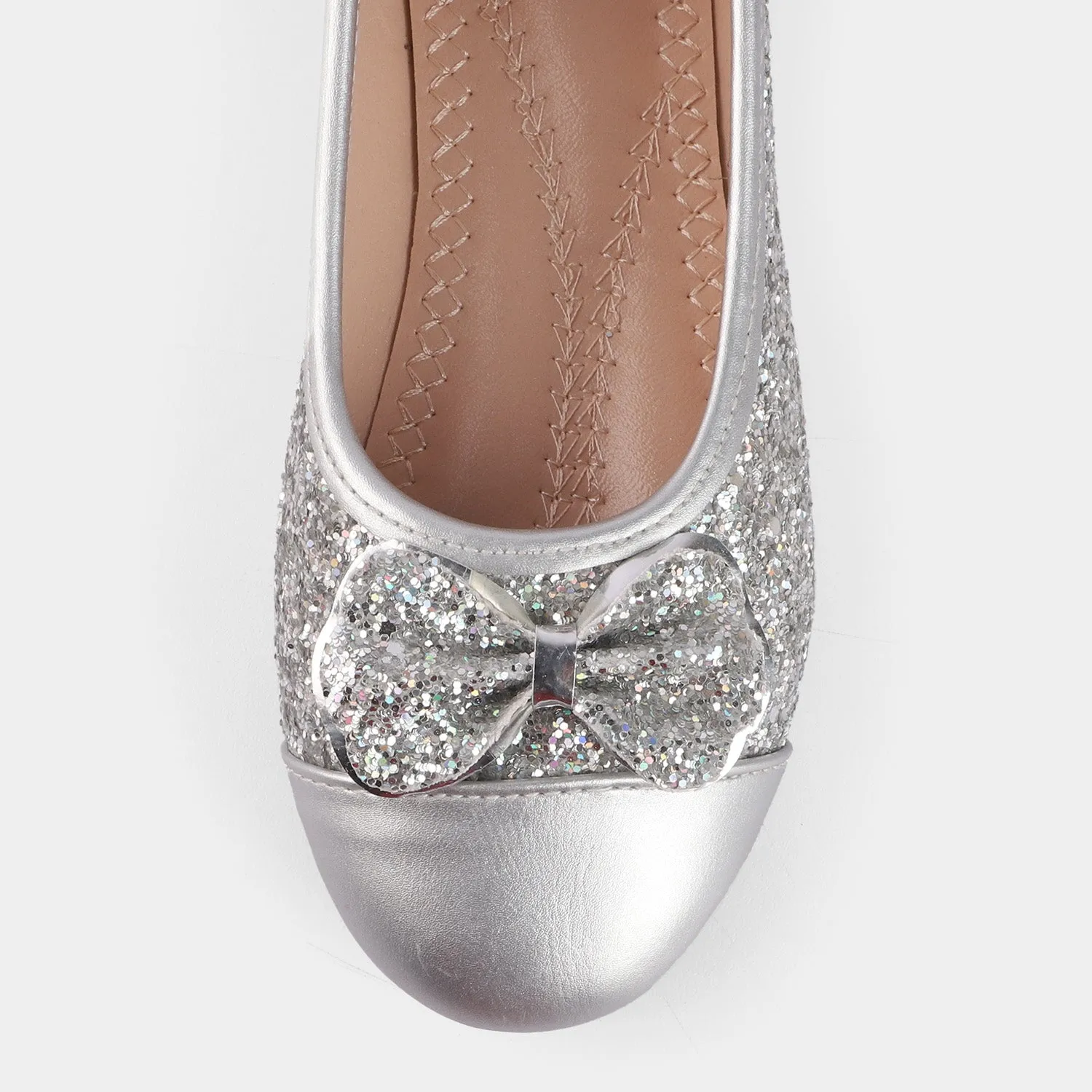 Girls Pumps 1276-SILVER