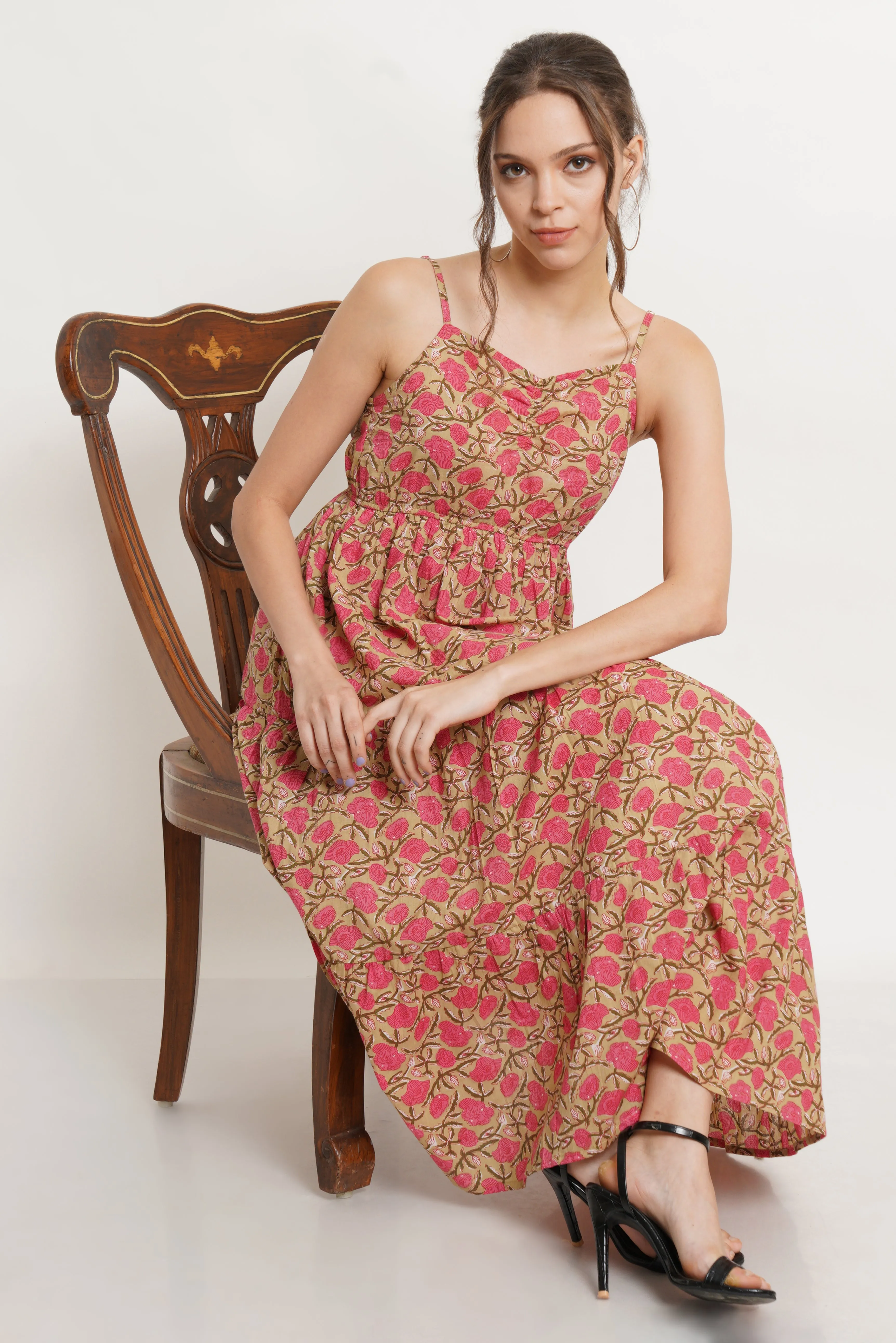 Handcrafted Cotton Floral Dress For Women