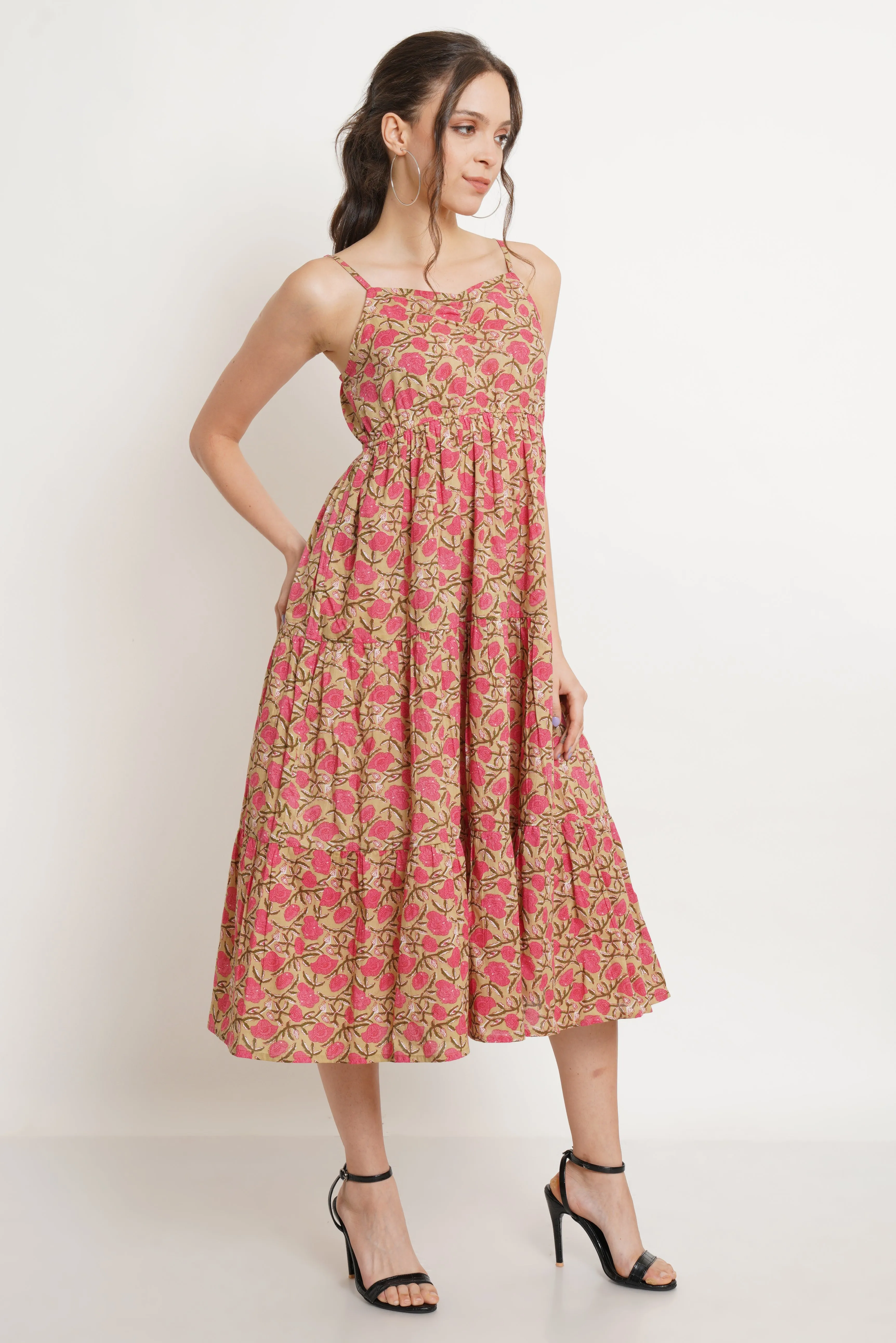 Handcrafted Cotton Floral Dress For Women