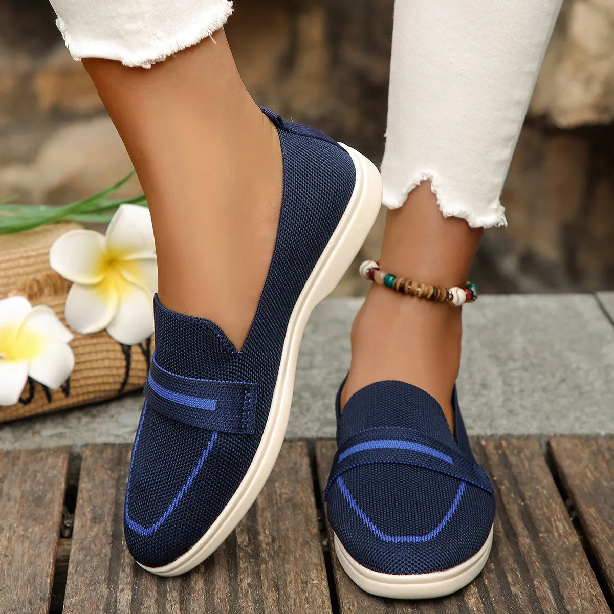 Hazel Blues® |  Mesh Breathable Round Toe Slip-Ons