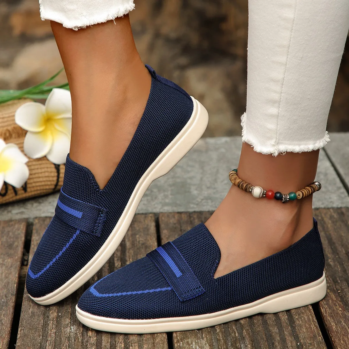 Hazel Blues® |  Mesh Breathable Round Toe Slip-Ons