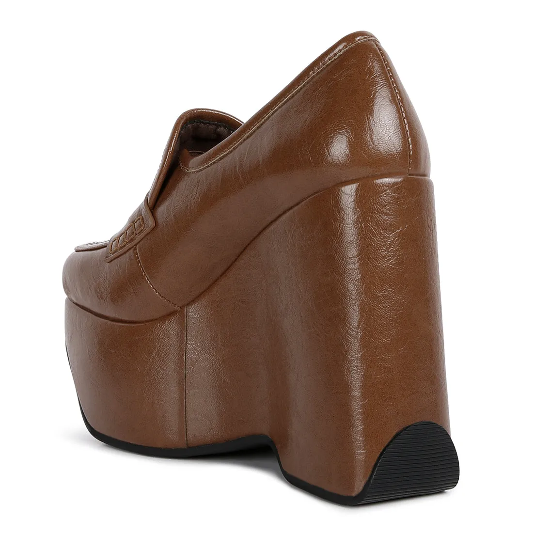 High Platform Wedge Loafers