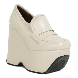 High Platform Wedge Loafers