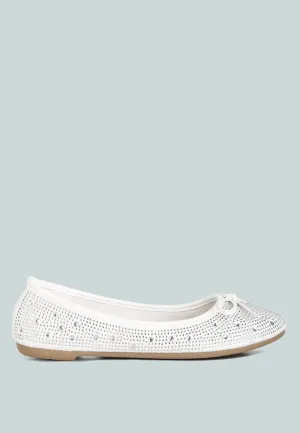 Hosana Rhinestones And Stud Embellished Ballet Flats