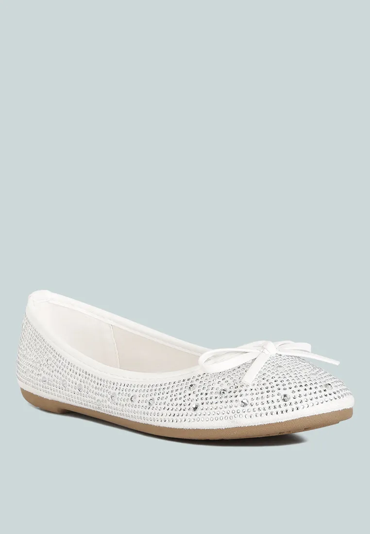 Hosana Rhinestones And Stud Embellished Ballet Flats