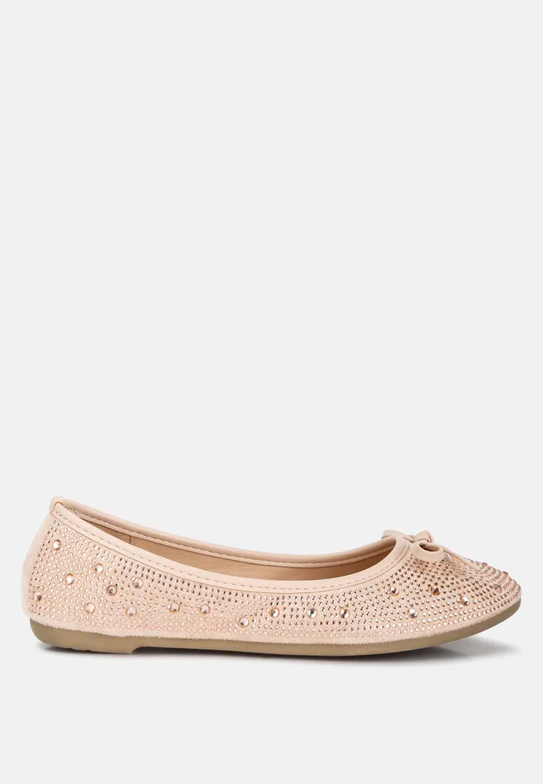 Hosana Rhinestones And Stud Embellished Ballet Flats