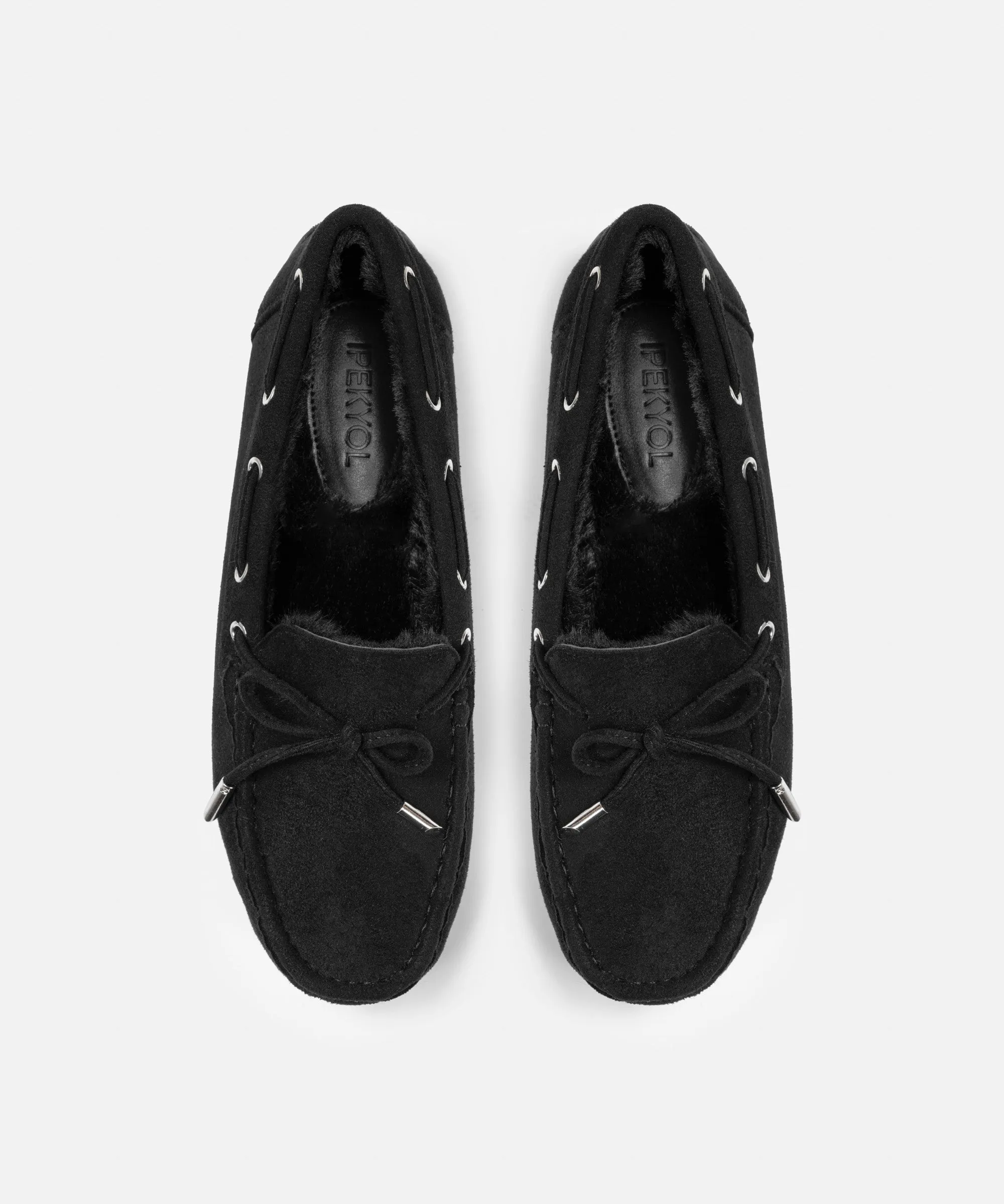 Ipekyol Plush Garnished Bow Loafer Black