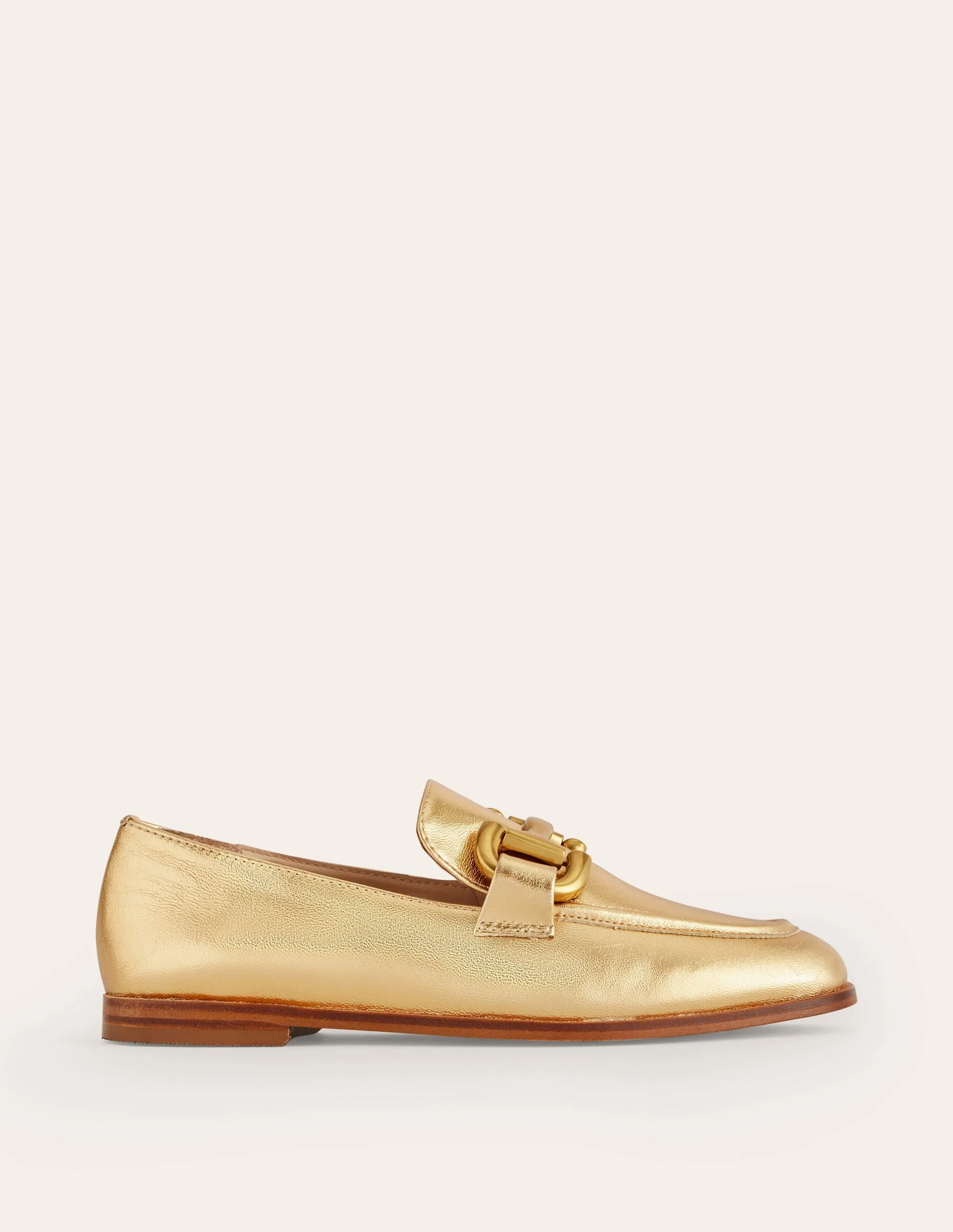 Iris Snaffle Loafers-Gold Leather