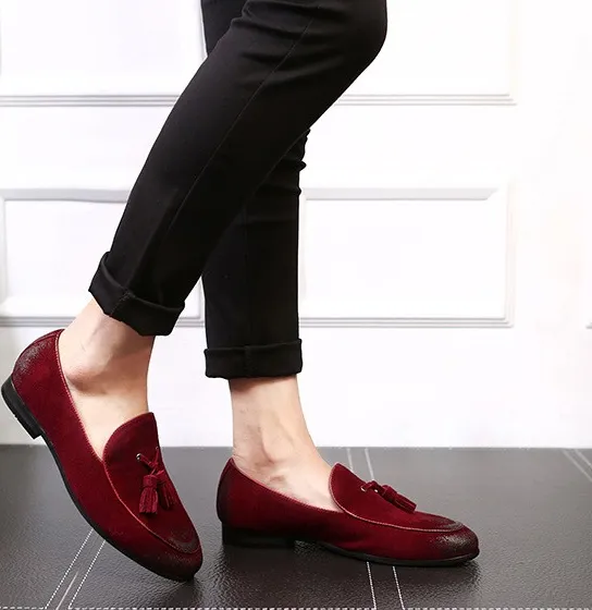 Italian Style Tasselled Men Loafers Shoes with Gradient Toe